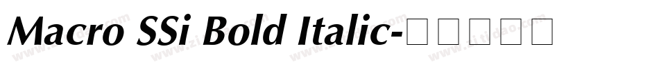 Macro SSi Bold Italic字体转换